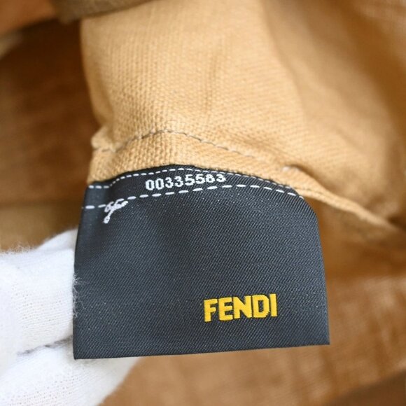 FENDI Logo Baguette Silhouette Tote Hand Bag Canvas Leather Brown Italy 68KA638 - Picture 15 of 15